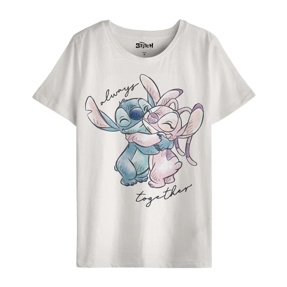 Playera Stitch para Mujer Manga Corta Blanca Talla CH