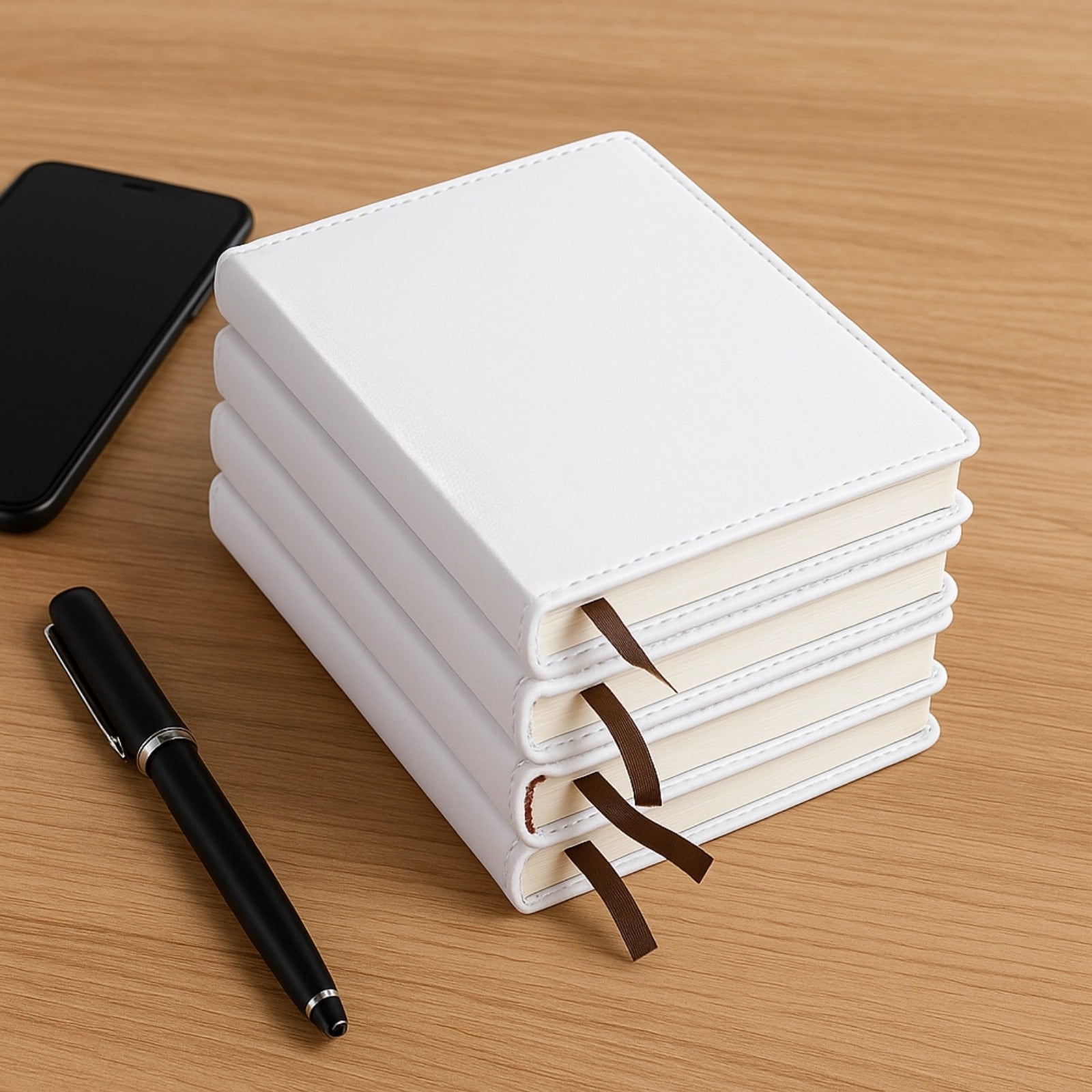 4 Pcs Sublimation Blank Notebooks, Customizable Faux Leather Journals, DIY A6 Hardcover Notepads, Office Supplies, 200 Pages