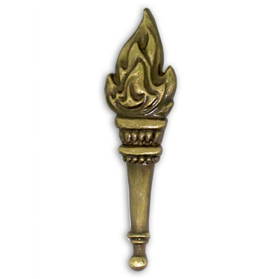 PinMart's Antique Gold 3D Torch Knowledge Leadership Lapel Pin