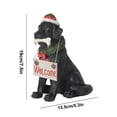 thumbnail image 3 of Estatua de perro de bienvenida de vacaciones con decoración de adornos de Navidad de resina de sombrero de Santa Wmkox8yii gf11993, 3 of 9