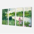 thumbnail image 2 of Green Riverside Land Aquarelle - Impression sur Toile Paysage, 2 of 3