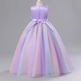 thumbnail image 4 of IDOPIP Sequin Flower Girl Lace Dress for Kids Wedding Pageant Formal Party Long Gown Princess Communion Tulle Dresses 11-12 Years Purple Gradient, 4 of 10
