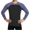 thumbnail image 3 of Jinhomg Men's Thin Athletic Shirts Casual Color Block Workout T-Shirts Big and Tall Comfy Long Sleeve Crew Neck Active Tops Quick Dry Gym Sportswear Today's Black M, 3 of 6