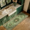 thumbnail image 2 of ATHOPE 2x6 Runner Rugs for Hallway Kitchen Bathroom, Washable Soft Area Rug with Non-Slip Backing, Floral Vintage Distress Print Pattern Carpet, Green, 2 of 8