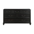 thumbnail image 2 of Benjara Vix 64 Inch Wide Dresser, 7 ed Trim Drawers, Pewter Drop Handles, Black, 2 of 6