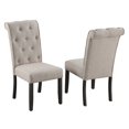 thumbnail image 4 of Weathered Gray Wood 5pc Dining Set with Beige Chairs, 4 of 4