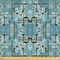 thumbnail image 2 of Ambesonne Floral Fabric by the Yard Upholstery, Surreal Style Daisy Pattern, 5 Yards, Black Off White Blue, 2 of 5