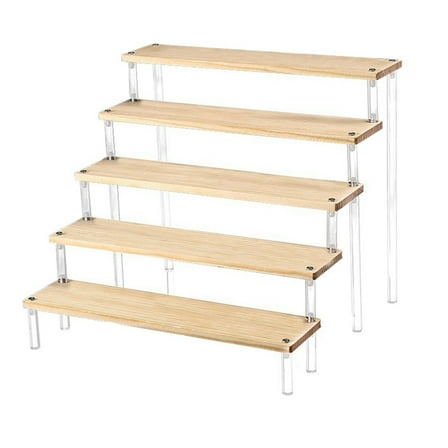 TOP! Display Stand Ladder Figure Solid Wood Doll Cupcake Cosmetics Jewelry