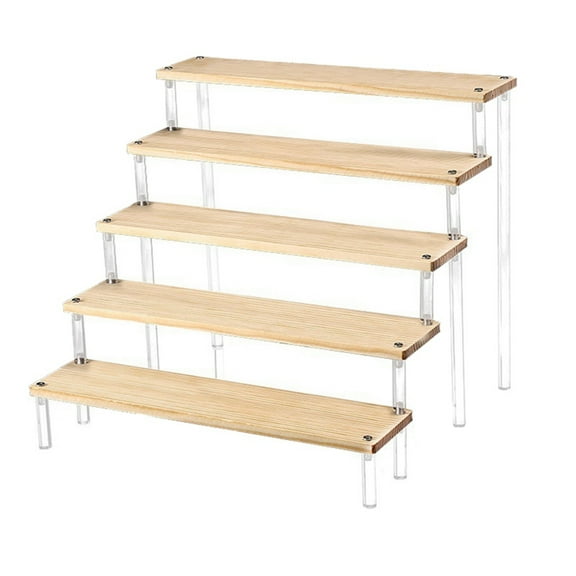 TOP! Display Stand Ladder Figure Solid Wood Doll Cupcake Cosmetics Jewelry