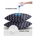 thumbnail image 4 of Pack of 2 Outdoor Pillow Covers, Abstract Yellow Pineapple Blue Background Waterproof Square Throw Pillowcase Cushion Decorative Pillow Covers for Couch Patio Tent, 20x20 in, 4 of 6