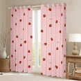 thumbnail image 2 of Homewish Kawaii Sweet Strawberry Black Out Curtains,Cute Daisy Flower Curtains Pack of 2 (42x63 Each),Pink Red Bedroom Curtains For Girl Teens,Super Cozy Room Decor, 2 of 6