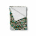 thumbnail image 2 of Peacock Soft Flannel Fleece Blanket, Illustration of Peacock Bird Forming a Frame with Its Feathers Eastern Exotic Fauna, Cozy Plush for Indoor and Outdoor Use, 60" x 80", Multicolor, by Ambesonne, 2 of 6