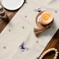 thumbnail image 4 of Table Runner - 60 Inch Long, Spring Gnomes Kitchen Dining Table Runner Dresser Scarves, Vintage Botanical Blossom Rose Leaves Farmhouse Decor for Coffee Tables Wedding Party Banquet, 4 of 8