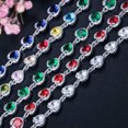 thumbnail image 5 of Blue Cubic Zirconia Love Heart Tennis Chain Link Bracelet CZ Fashion Brand Gift, 5 of 9