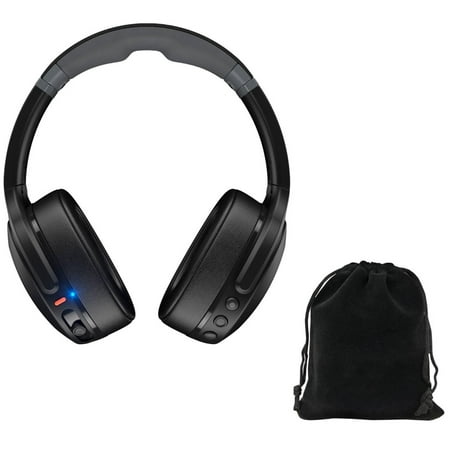 Skullcandy Crusher EVO True Wireless Bluetooth Over Ear Headphone Bundle with GSR Premium Deluxe Carrying Pouch (Black)