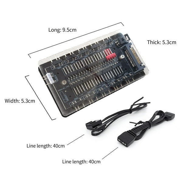 10 PWM -en-1 ARGB Cable Splitter Hub Sincronización ARGB Hub para Case Chassis PC