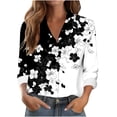 thumbnail image 3 of TaTaai Women Long Sleeve Collared Casual Printed Shirt Button Down Top Ladies Office Commute Daily Wear Soft Comfortable Non See Through Versatile Blouse Gift, 3 of 6