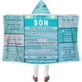 thumbnail image 2 of Son Gifts from Dad Mom,to My Son Doubleside Wearable Hoodie Blanket Gift, Christmas Birthday Graduation Adult Gifts for Son, I Love You Son Sherpa Couch Blanket Hoodie Gift, 47"x 72", 2 of 6