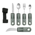 thumbnail image 1 of SUTENGDA Adaptive Utensils Set Stainless Steel Bendable Cutlery Set Anti Shake Adaptive Cutlery Tools with Rubber Handle for Adults Gray, 1 of 10