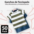 thumbnail image 4 of MAGMALIFE 50 Ganchos de Terciopelo para Ropa Infantil, Gancho Plateado Giratorio de 360 Grados, Adecuado para Todo Tipo de Ropa, Antideslizante, 35 cm de Largo (Rosa Claro), 4 of 8