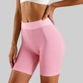 thumbnail image 2 of Xijirk Women Shorts High‑Waist Seamless Ribbed Shorts for Workout and Daily Casual Wear,Pink,XXL, 2 of 4
