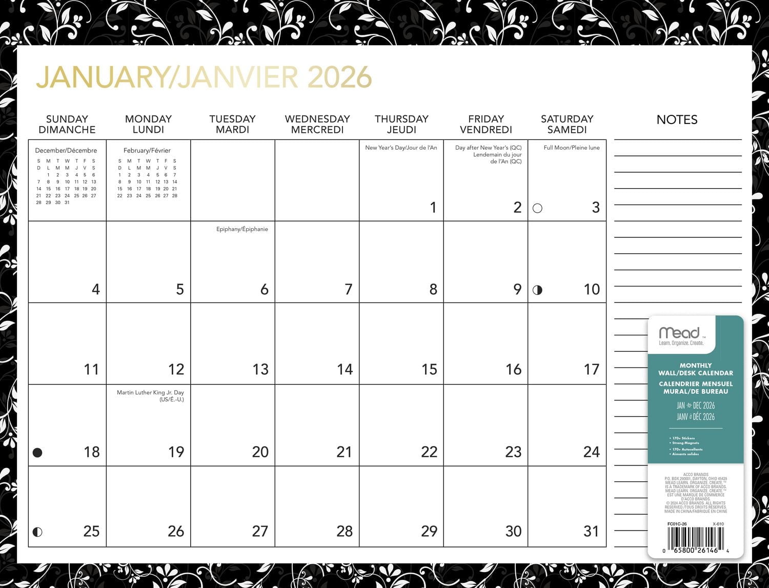 Calendrier de planification familiale Mead® Calendrier