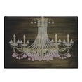 thumbnail image 1 of Rustic Cutting Board, Wooden Planks Pattern Background Crystal Chandelier Design Vintage Style Country, Decorative Tempered Glass Cutting and Serving Board, Large Size, Brown and Pink, by Ambesonne, 1 of 1