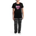 thumbnail image 4 of CafePress - Love Pink Glitter Heart Pajamas - Women's Short Sleeve Print T-Shirt and Pants Dark Cotton Pajama Set, 4 of 7