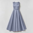 thumbnail image 7 of AHTJRT Bridesmaid Dresses for Girls Satin Soft Bow Tie Front Sleeveless Formal Pageant Ball Gown Party Princess Wedding Guest Dresses Mint Green 12-13 Years, 7 of 7