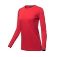 thumbnail image 2 of A2Y Women's Basic Solid Soft Cotton Long Sleeve Crew Neck Top Shirts Ruby XL, 2 of 3