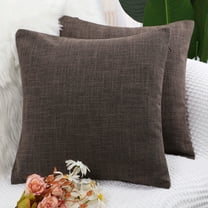 PiccoCasa Blank Cotton Linen Throw Pillow Covers 18"x18" Decor Cushion Covers Set of 2, Brown