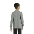 thumbnail image 5 of Adidas Boys Gray Adidas Logo Long Sleeve Sport Shirt Medium 10-12, 5 of 5