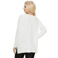 thumbnail image 3 of YELETE Women’s Keep it Classy V-Neck Long Sleeve Top, Off White L, 3 of 4