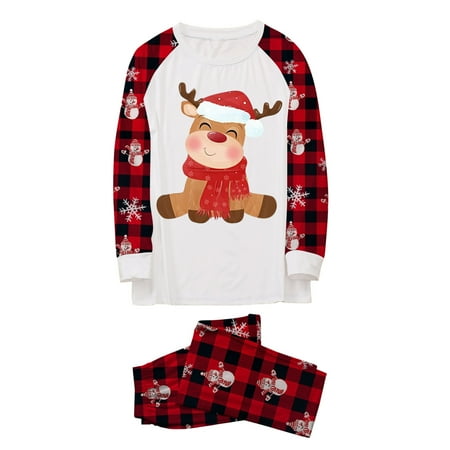 

TAIAOJING Matching Christmas Pajamas for Family and Couples Christmas Mom For Christmas Pjs Sets Print Pjs Plaid Holiday Sleepwear Print Sleepwear Set