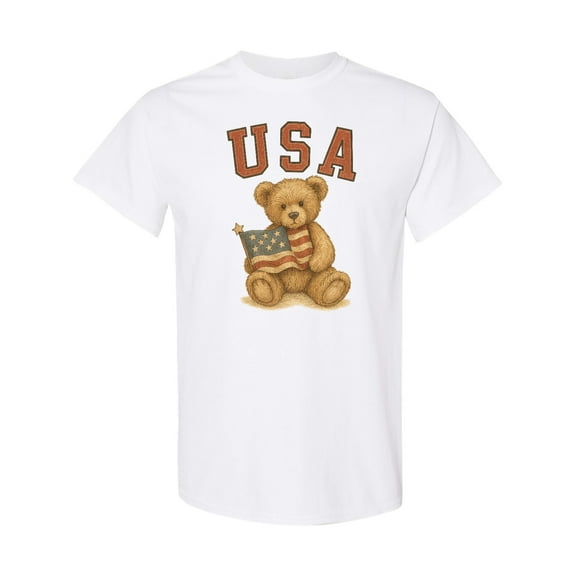 Inktastic Patriotic USA Teddy Bear with American Flag T-Shirt