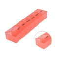 thumbnail image 3 of Unique Bargains 1 Pc 7 Grids Single Row Pill Case Waterproof for Travel Clear Orange, 3 of 6