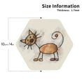 Drink Coasters, Brown Cat Cartoon PVC Leather Coasters Sets of 4 for
