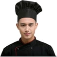 thumbnail image 1 of 856Store Stylish Warm Hat，Professional Stretchy Adjustable Men Cap Kitchen Cook Baker Catering Chef Hat, 1 of 8