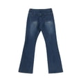 thumbnail image 7 of Bootcut Jeans for Women Y2K Baggy Stretchy Low Waisted Vintage Flare Jeans Button Closure Trendy Versatile Wide Leg Denim Pants with Pockets Sky Blue M, 7 of 7