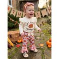 thumbnail image 5 of Cjfdfy Newborn Baby Girls Thanksgiving Outfits Turkey Or Homemade Rolls Embroidery Ribbed Romper And Flare Pants Headband Cute My First Thanksgiving Fall Holiday Clothes, 5 of 9