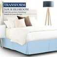 thumbnail image 4 of Hotel Quality Pleated King Bed Skirt with Split Corners – 10 Inch Tailored Drop Easy Fit - Pleated Dust Ruffle - 100% Microfiber Soft, Wrinkle-Free Box Pleated Bed Skirts - Light Blue., 4 of 4