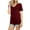 DK BURGUNDY, variant on Women Casual Short Sleeve Realxed Fit Basic T-Shirt Tops (S-3XL)