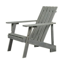 Irving Outdoor Patio Modern Acacia Wood Adirondack Chair, Gray