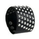 thumbnail image 5 of Brazalete de cuero PU con Remaches Y Clavos de Metal de 6 Filas negro Fernando Pulsera punk ancha, 5 of 7