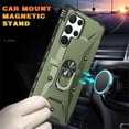 thumbnail image 6 of Case for Samsung Galaxy S24 Ultra 5G Military Grade Shockproof Magnetic Attachment with Stand Case Cover,Olive drab,For Galaxy S24 Ultra 5G, 6 of 6