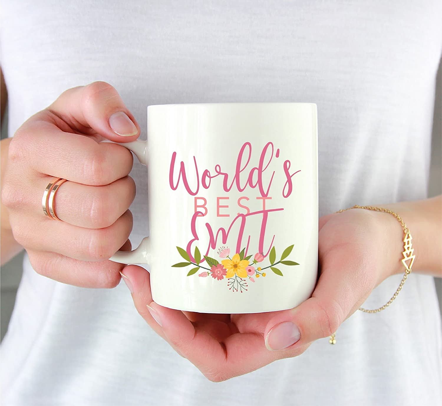 Wellmore 1 Piece World's Best Teacher Novelty Mug White Ceramic Coffee Mug  11oz