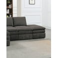 thumbnail image 3 of Mink Morgan Fabric Plush Cushion Couch 5pc Modular Sectional Set 1x Corner Wedge 2x Armless Chairs 2x Ottomans Living Room, 3 of 9