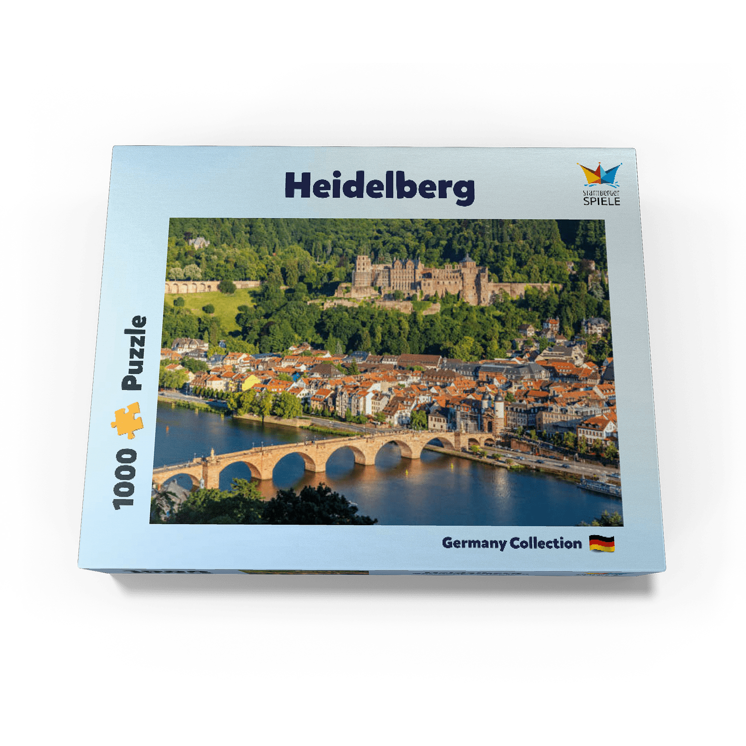 MyPuzzle - View Of Heidelberg - Old Town, Old Bridge And Castle - Premium 1000 Piece Jigsaw Puzzle for Adults