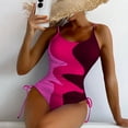 thumbnail image 2 of Sngxgn Swimsuits for Women Modest Tummy Control Swimdress Vintage Bathing Suits Swimwear(Purple,M), 2 of 6