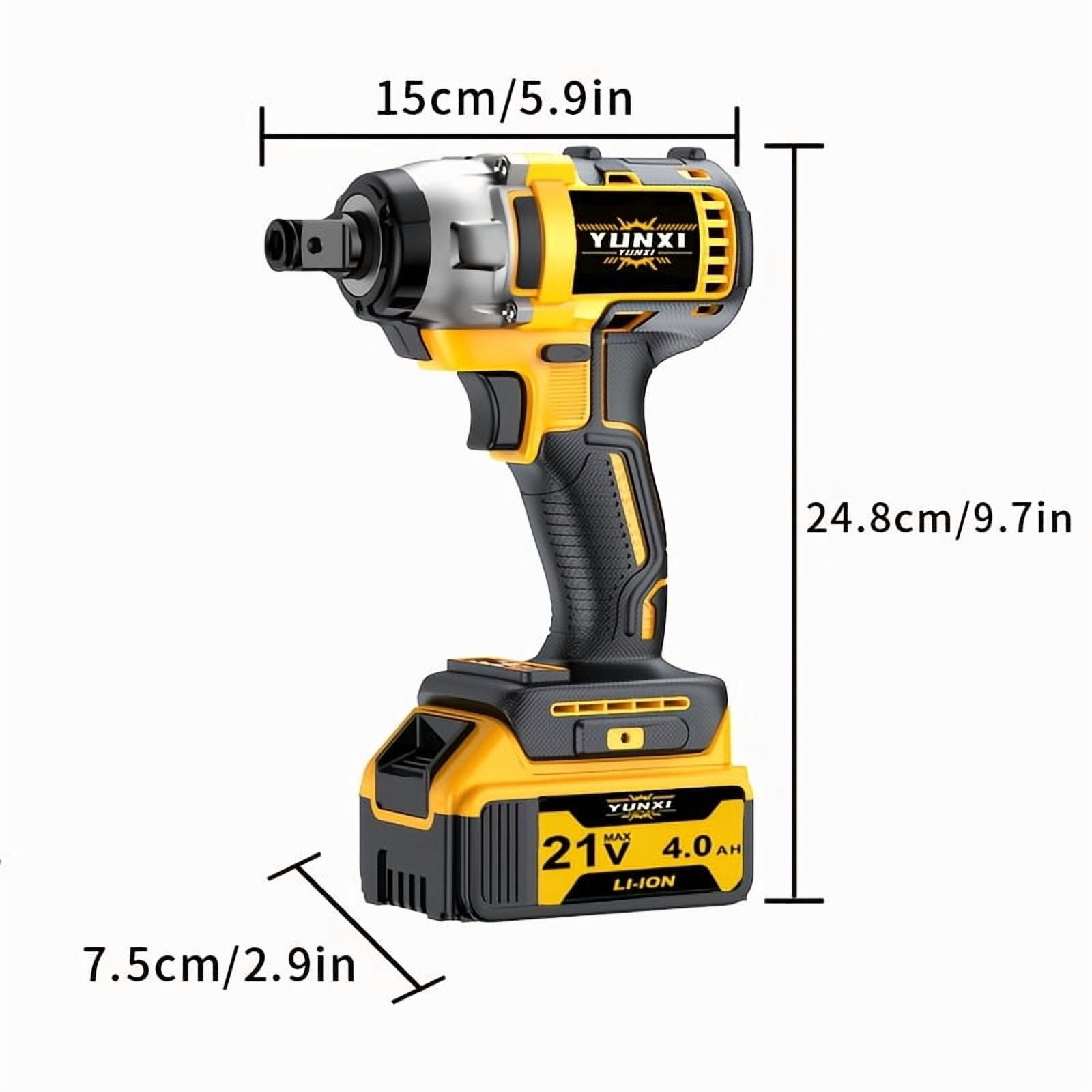 DGB Cordless Impact Wrench, High Torque Rechargeable Power Tool for Automotive Tire Changes and Fastening Repairs